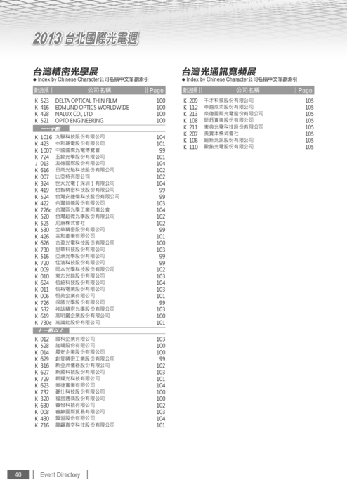 http://www.gogofinder.com.tw/books/pida/3/ 台北國際光電週2012 