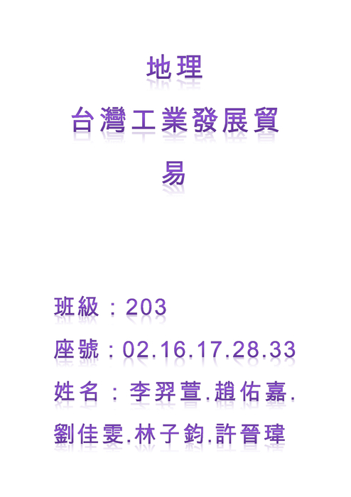 地理 台灣工業發展貿易 地理 台灣工業發展貿易