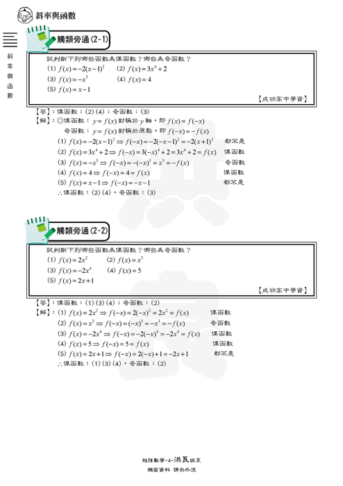 小高一暑期銜接講義_斜率與函數 _加類題