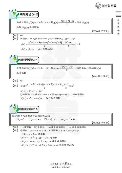 小高一暑期銜接講義_斜率與函數 _加類題