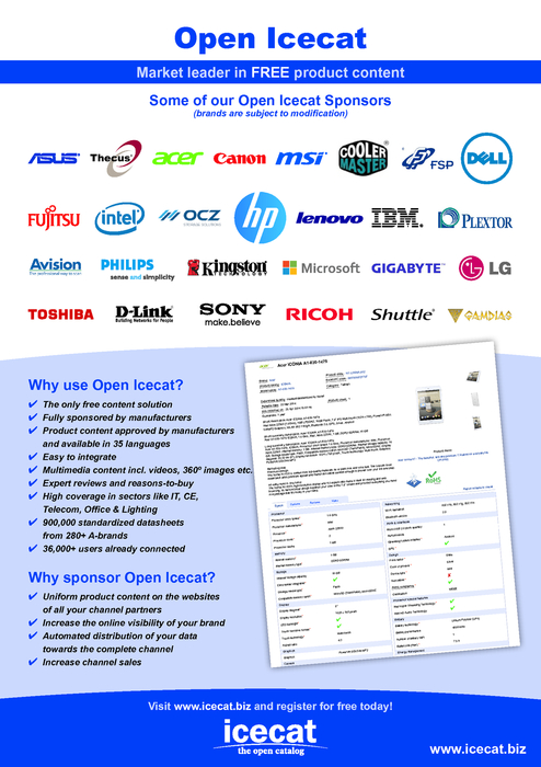 icecat open catalogue for computex 2014