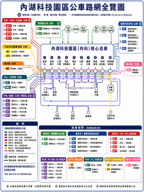 內湖通勤快線公車路網圖